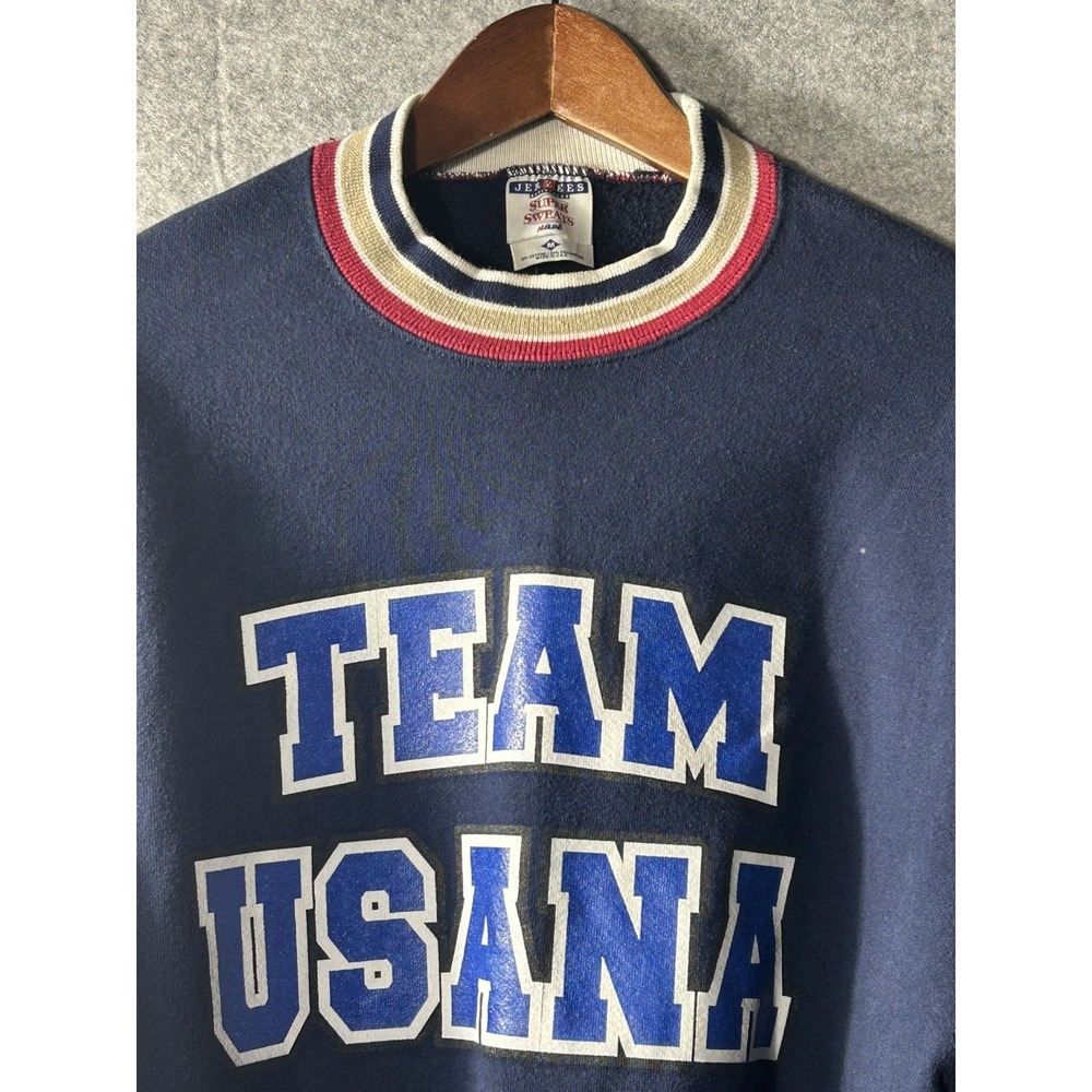 Vintage 90s Team USA Crewneck Sweatshirt Mens M Jerzees Super Sweats Made in USA